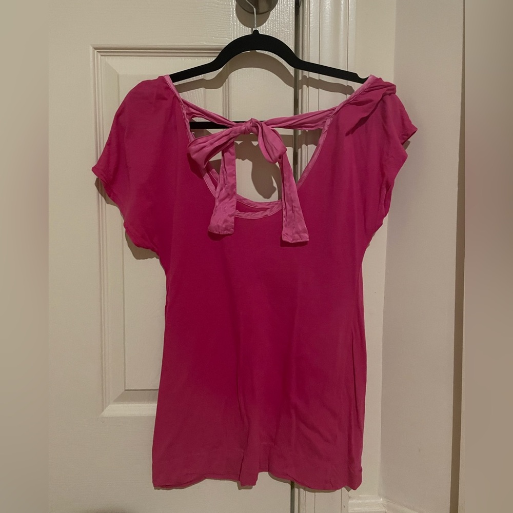 C&C California pink top, small, back bow detail